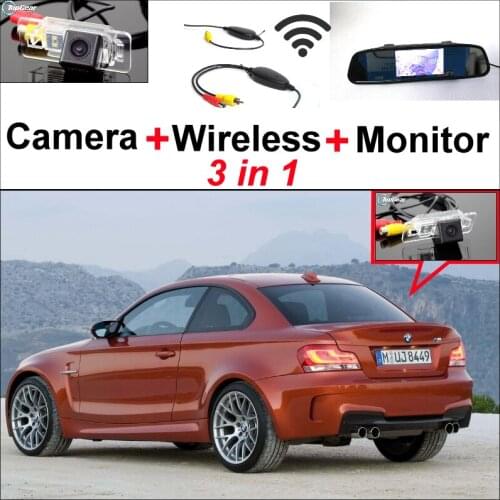 3 in 1 Special WiFi Rear View Camera + Wireless Receiver + Mirror Screen DIY BackUp Parking System For BMW 1 E82 E88 2007~2013