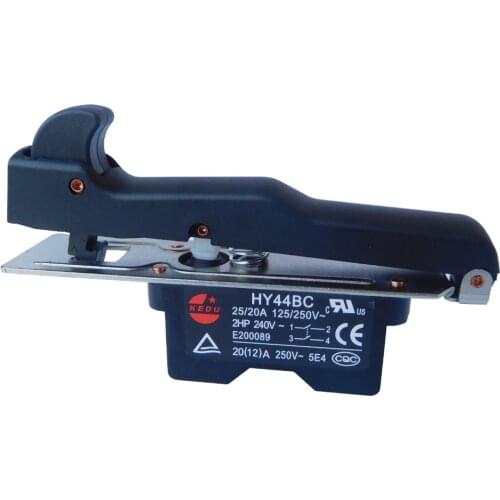 KEDU HY44BC 125/250V 25/20A 2HP Lock Off Lock On Electric Pushbutton Push Button Switch for Large Grinding Machine Trigger Tools