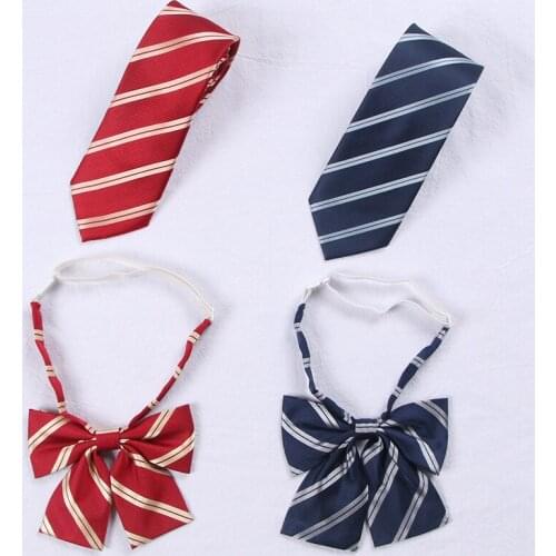 Summer New Japanese Jk School Uniform Sailor Suit Tie College Wind Male And Female Students Uniforms Class Service Stripe Bowtie