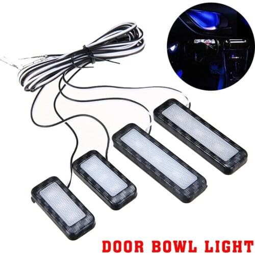 Mayitr 1pc DC12V Blue Car Auto Door Bowl Handle LED Ambient Atmosphere Light Interior DIY Accessories Parts