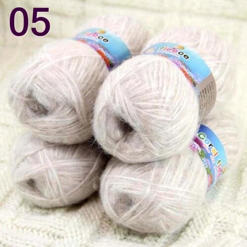Sale 4SkeinX50gr Luxury Fluffy Soft NEW MOHAIR Shawls Hand Knit Crochet Yarn Beige 82205