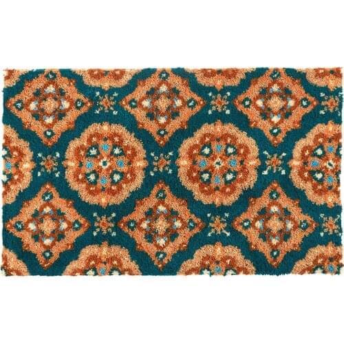 Latch Hook Kits with Printed Mandala Pattern on Canvas DIY Rug Embroidery Set Crocheting Arts Crafts for Adults Home Decoration