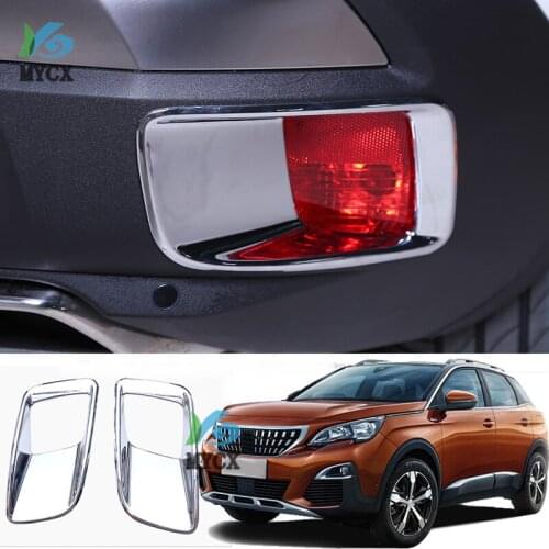 For Peugeot 3008 GT 2nd 2017 2018 Car Rear Fog Lights Covers Stickers Protector Exterior Decoration Auto Styling Accessories