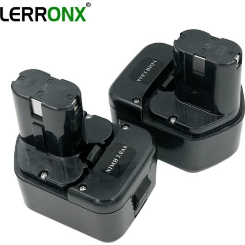 LERRONX 2PCS 12V 3.0Ah NI-MH Rechargeable battery replacement for Hitachi Power tool EB1212S EB1214S EB1230X EB1220BL Bateria