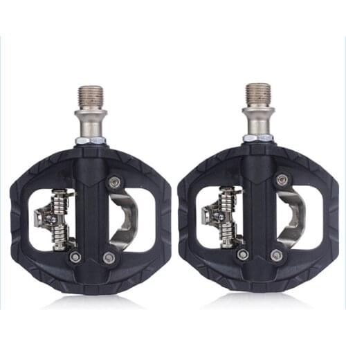 Newly Bicycle Pedal Ultra-Light Double Dus Bearing SHIMAN SPD Pedal General Thread Port Durable Aluminum Alloy
