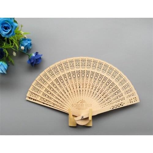 Sale by Bulk 100pcs personalized wood wedding favours fan party give aways sandalwood folding hand fans