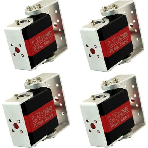 4pcs x LX3120MG Robot servo 20kg metal gear digital servo arduino Education servo with Long and Short Straight U Mouting