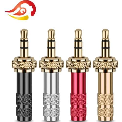 QYFANG 3.5mm 3 Pole Self-Lock Audio Jack Earphone Plug Bright Reticulated Printed Shell Wire Connector For D16 B03 P03 Headphone