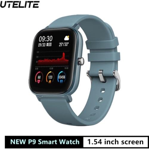 UTELITE NEW P9 Smart Watch 1.54 inch Bluetooth-compatible Call DIY Watch Face IP67 Blood Pressure Heart Rate Monitor Watch PK P8