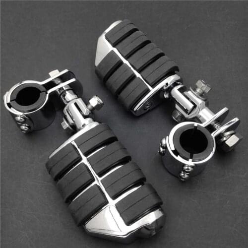 1" and 1-1/4" Engine Guard Footpeg foot pegs Clamps Mounting Kit For Harley Davidson foot peg CHROME / BLACK Motorcycle parts