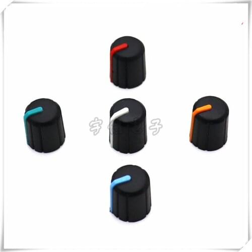 10 Pieces Rubber Half Shaft Knob Diameter 11.5mm Height 14mm Soft Rubber Potentiometer Knob 180 Degree D-Shaped Inner Hole 6mm