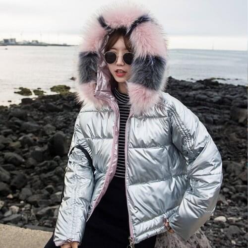 2020 Thicken Hooded Winter Jacket Women Parka Coat Casual Silver Shiny Parka Warm Plus Size Warm Large Size Coat