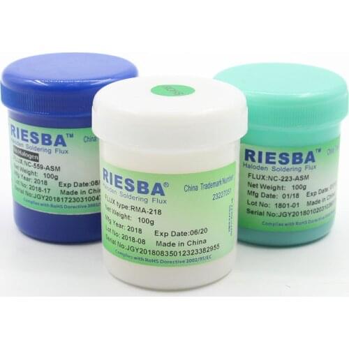 Riesba NC-559-ASM NC-223-ASM RMA-218 BGA LEAD FREE bga Solder Flux Paste Solder 100g for SMT Reballing