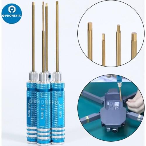 4Pcs RC Metal Hex Nut key Socket Screwdriver Bit Hex Wrench 1.5/2/ 2.5/3mm for RC Quadcopter Helicopter DIY Drone Repair Tools