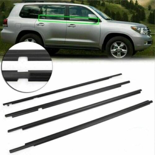 4pcs Car Weatherstrips Window Moulding Trim Seal Belt For Toyota Land Cruiser LC100 ( 1998-2007) / LC200 （2008-2016