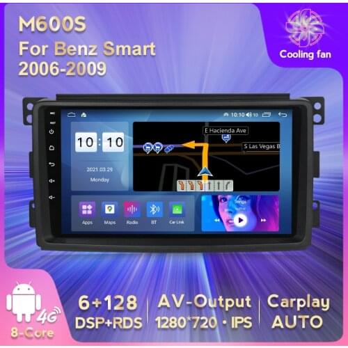 4G LTE Android 10 Car Radio Multimedia Video Player For Smart fortwo 2005 2006 2007 2008 2009 Navigation GPS audio no 2 DIN