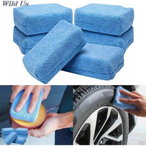 5PCS Car Care Premium Grade Microfiber Applicators Sponges,Cloths,Microfibre Hand Wax Polishing Pad