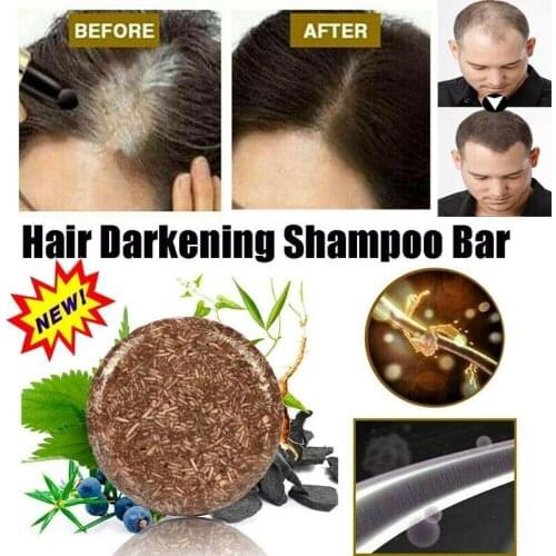 55g Polygonum Essence Hair Darkening Shampoo Bar Soap Natural Organic Mild Formula Hair Shampoo Gray Hair Reverse Hair Cleansing