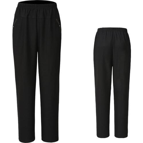 NIFULLAN Spring Summer Middle Age Women Pants Fashion Plus Size L-5XL Mother Clothing Elastic Waist Print Loose Casual Trousers