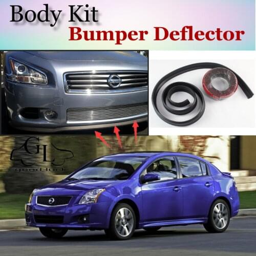 Bumper Lip Deflector Lips For Nissan Sentra Sylphy Pulsar Sedan Front Spoiler Skirt For TopGear Fans Tuning View / Body Kit Wing