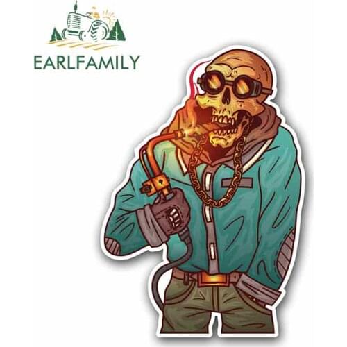 EARLFAMILY 13cm x 13cm For Zombie Skull Welder Welding Helmet Car Decal Scratch-Proof Car Stickers Occlusion Scratch Decals