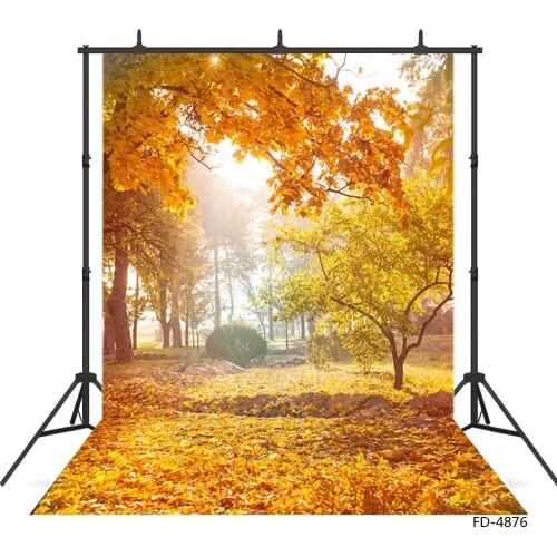 Photo Backdrop Yellow Leaves Autumn Computer Printed Photography Background for Children Baby Portrait Scenic Photoshoot Props