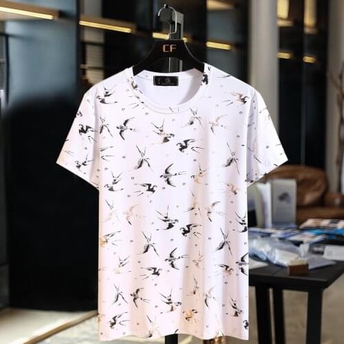 New Summer Trend Mens Ice Silk Thin Short Sleeve Mens Loose Short Sleeve T-Shirt Plus size big 3XL -10XL
