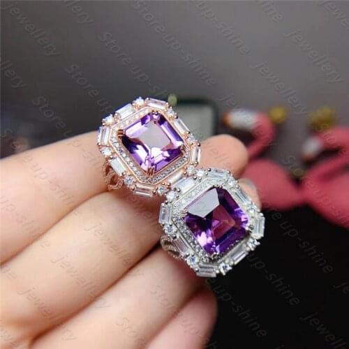 Hot style amethyst ring 925 silver ladies ring boutique amethyst luxury style you deserve