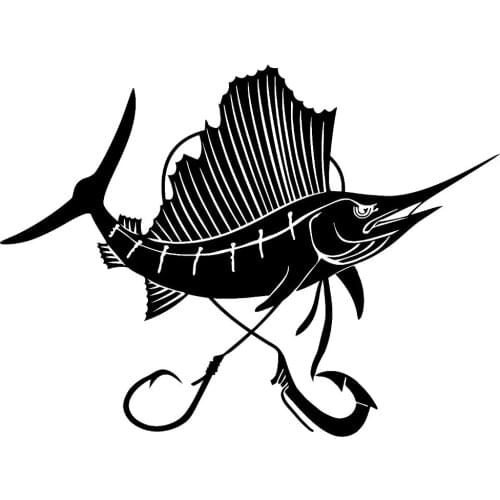Art Sail Fish Vinyl Car Decal Creative Rear Windshield Decor Stickers Waterproof Car Styling Decal Hot Selling L190