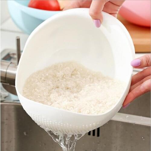 Kitchen Rice Washing Device Wash Rice Sieve Wash Rice Basin Plastic Water Washing Basket Fruit and Vegetables Storage Basket