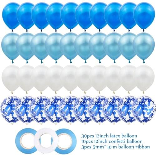 43Pcs/set Balloon Blue Rose Gold 12 inch Latex Balloons Confetti Birthday Wedding Party Decorations Supplies