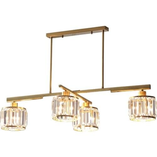 H65 Brass Pendant Lights For Dining Room Creative Adjustable Crystal Light Fixture Postmodern Restaurant Bar Decoration Lighting