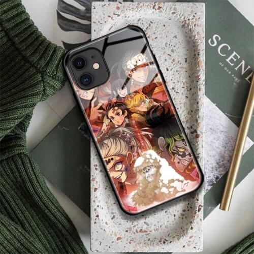 Kimetsu No Yaiba Season 2 Glass Soft Silicone Phone Case FOR IPhone SE 7 8 Plus X XR XS 11 12 Mini Pro Max Sumsung Cover Shell