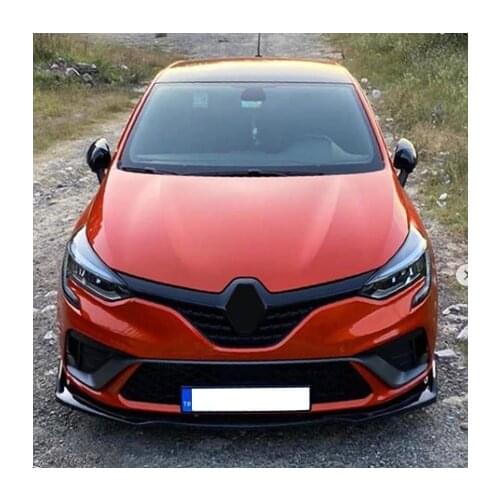 Renault Clio 5 Front Bumper Attachment 2020 2021 Gloss Black 3 Pcs