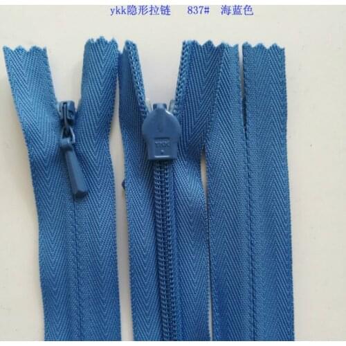 20pcs/lot 10" Ykk Invisible Zippers for Sewing Blue for Dress Skirt Pants Bag Tailoring Accessories