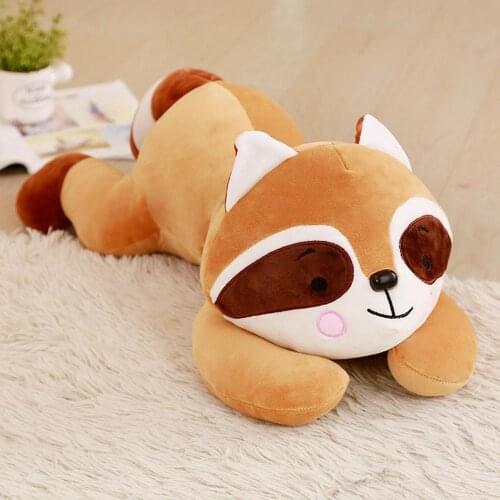 New toy lovely cartoon lying raccoon plush toy soft cotton doll throw pillow Christmas gift b1209