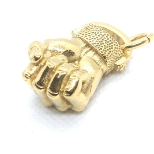 Newest Design Golden Plated Fist Pendant 316L Stainless Steel Fashion Jewelry Band Party Power Cool Pendant