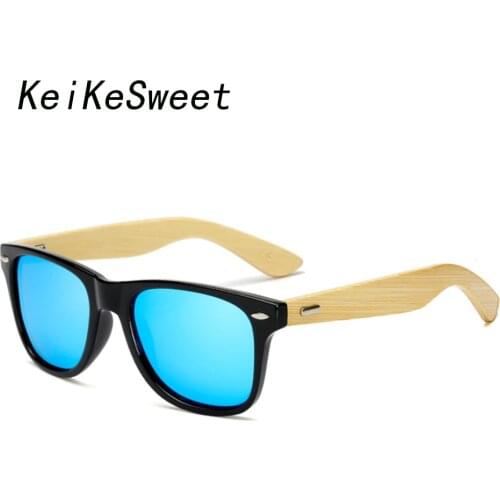KeiKeSweet Polarized Wood Bamboo Sunglasses Men Women Vintage Fashion Rays Brand Designer UV400 Shades Driving Fishing Glasses