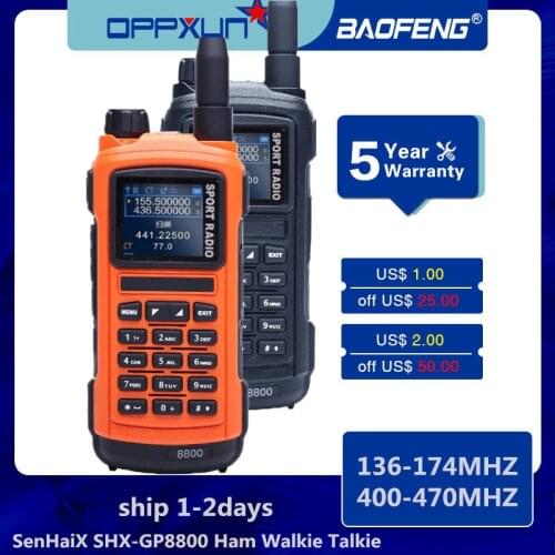 OPPXUN For SenHaiX SHX-GP8800 Ham Walkie Talkie Bluetooth Waterproof TPU Bluetooth Programming LED Glare Transceiver