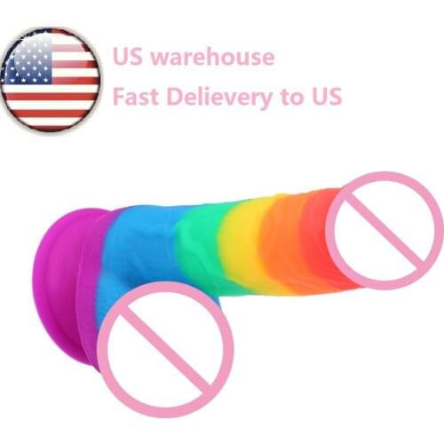 Rainbow Realistic Dildo Penis Super Huge Big Dildo With Suction Cup Sex Toys for Woman Female Masturbation faloimitator Products