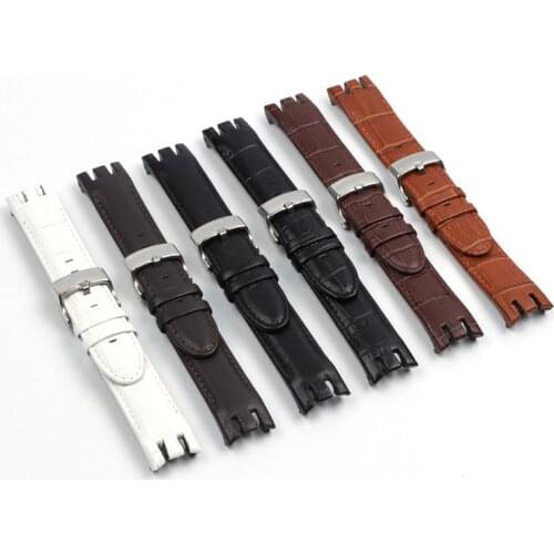 High Quality Genuine Leather Watch Strap For Swatch YRS403 412 402G watch band 21mm watchband men curved end watches bracelet