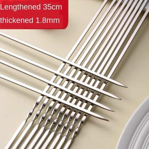 35cm barbecue skewers reusable stainless steel barbecue sign barbecue string barbecue pin bar outdoor camping picnic tool