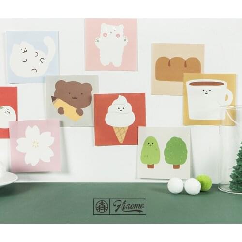 SIXONE 8 Optional Portable Cute Girl Cartoon Note book Kawaii Memo Pad Creative Diary Message Card Korean School Stationery
