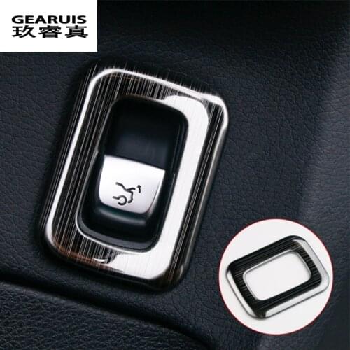 Car styling Rear Trunk Switch Control Button Decoration Frame stainless steel Stickers cover for Mercedes Benz C Class W205 GLC