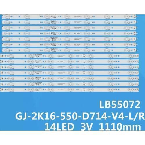 LED backlight strip for Ph ilips 55" TV 55PFF5701/T3 LB55072 55PUS6501/12 TPT550U2 EQLSHA.G GJ-2K16-550-D714-V4-L TPT550J1