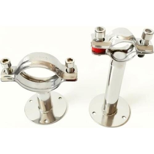 60-63mm 2.5" 63mm Pipe Hanger Bracket Clamp Support Clip With Base Plate 304 Stainless For Beer Brewing L=100mm