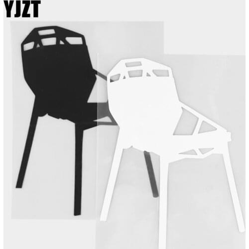 YJZT 10.9×14.5CM Cartoon Chair Design Car Stickers Fun Decorative Vinyl Decals Black / Silver 20D-0303