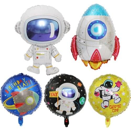 1pc Birthday Party Balloons Astronaut Rocket Spaceman Spacecraft Aluminium Foil Air Ballons Birthday Party Decoration Kids Gift