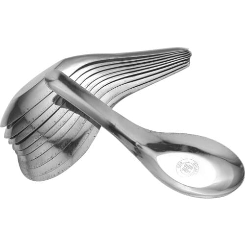 10 Rice Soup Spoons Utensil Kitchen Tableware Stainless Steel Serving Spoon Set Long Handle Noodle Soup Scoops Nonstick Flatware
