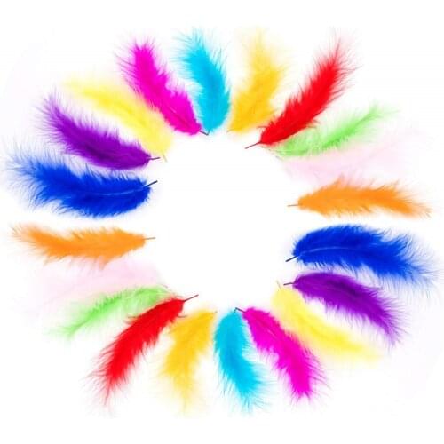 100Pcs/Lot Marabou Turkey Feathers for Crafts 10-15cm/4-6" Colored Feathers for Needlework Crafts Decorative Diy Feather Decor